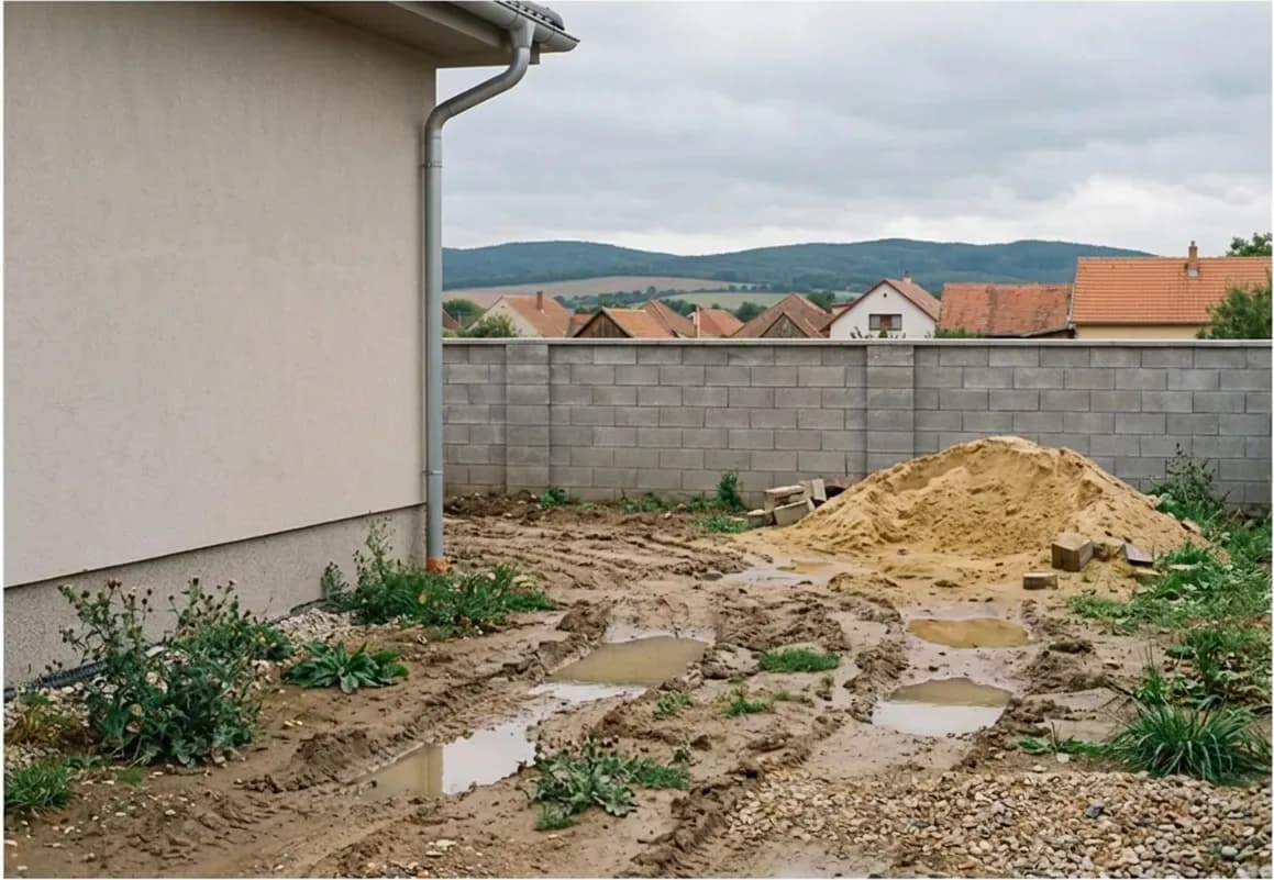 Realizácia záhrad pred a po realizácii — pred